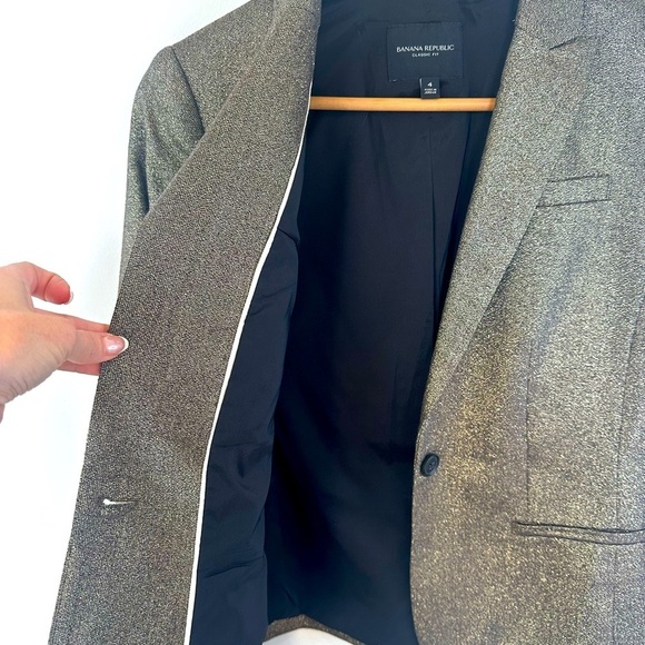 Banana Republic Metallic Gold Wool Blazer - Picture 9 of 15